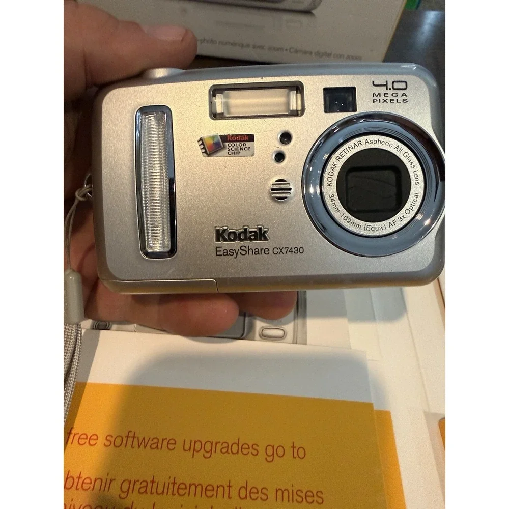 Kodak EasyShare CX7430 4MP Digital Camera CIB Parts Repair Lens Error AS-IS Box